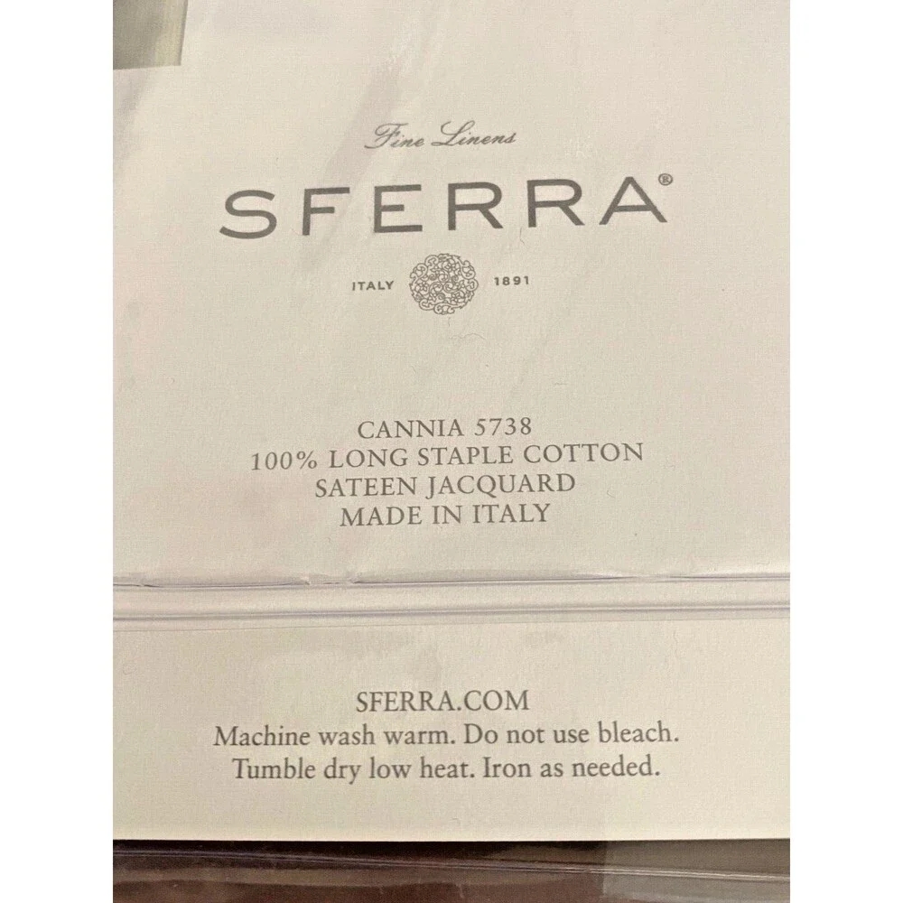 NIP SFERRA Cannia 5738 Boudoir Pillow Sham 100% Cotton Sateen Jacquard ITALY